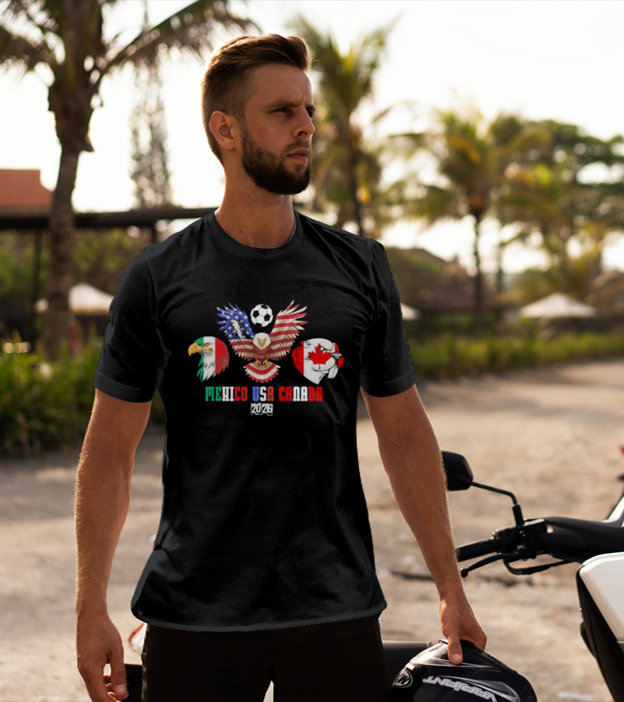 Mexico USA Canada 2026 Soccer Eagle Trio T-Shirt