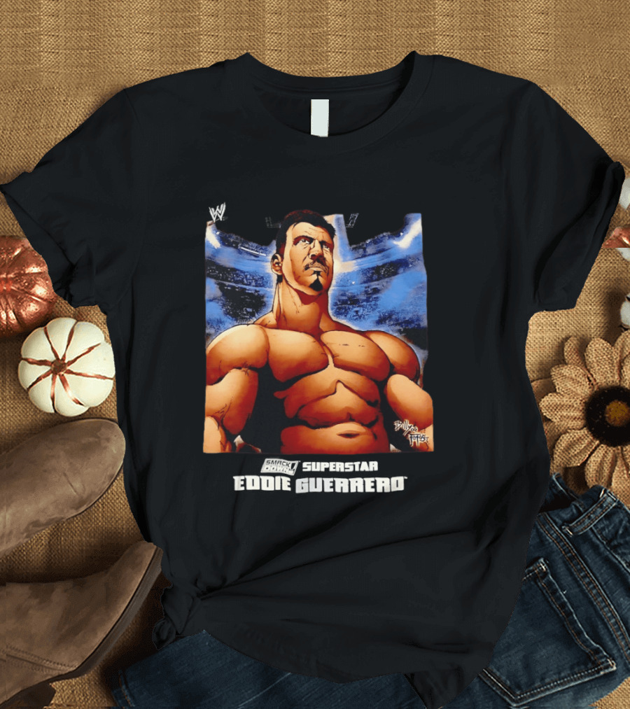 Eddie Guerrero WWE Superstar Bold Cartoon Illustration By Artist Billy Martinez T-Shirt