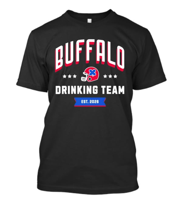 Buffalo Drinking Team St. Patrick's Day Est. 2026 Helmet Clover Stars T-Shirt