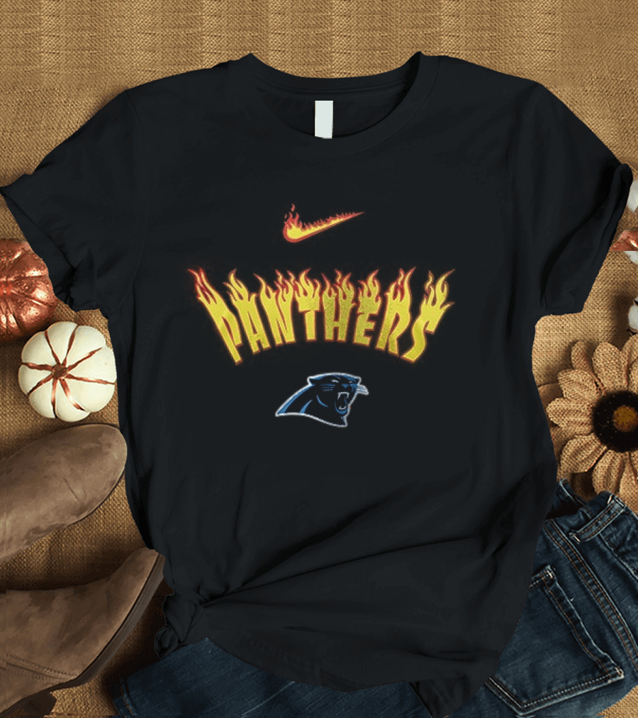 Carolina Panthers Firewave Flames Nike T-Shirt