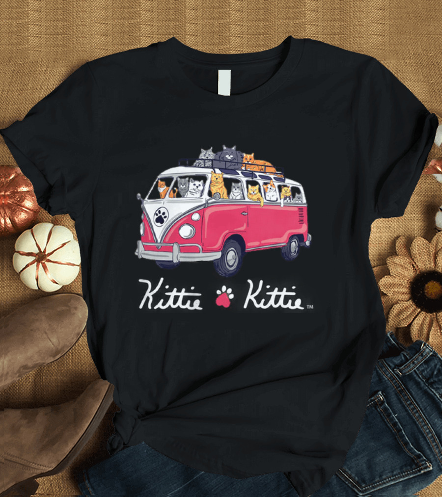 Rescue Bus Kittie Kittie Cat Van Adventure T-Shirt