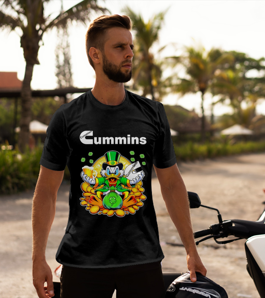 Cummins Scrooge McDuck St Patricks Day Coins And Beer Celebration T-Shirt