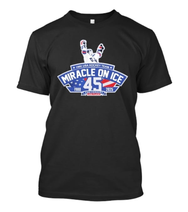 1980 USA Hockey Team Miracle On Ice 45th Anniversary 1980 2025 Lake Placid T-Shirt