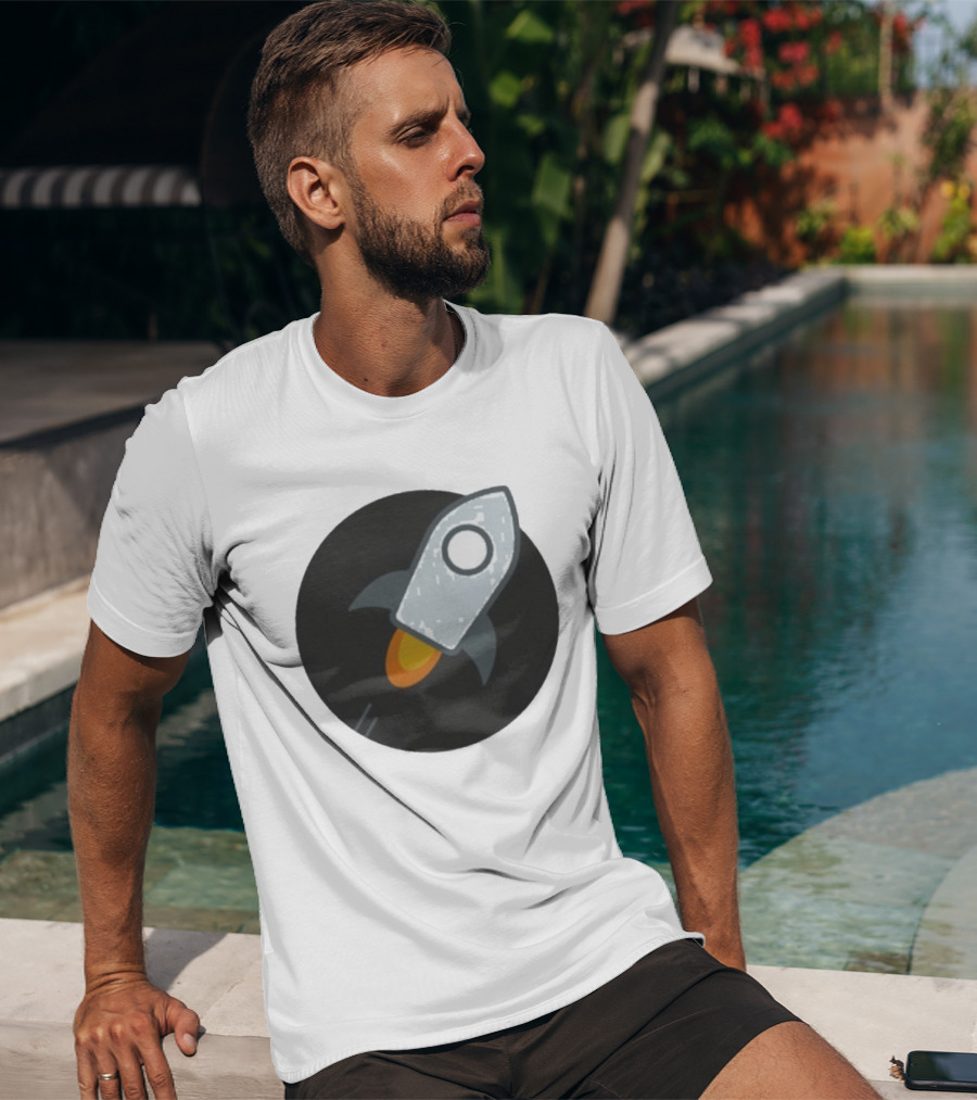 Stellar Rocket Cryptocurrency Digital Spacecraft T-Shirt