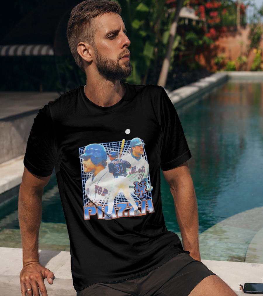 Mike Piazza New York Mets Black Legendary Piazza 31 Mets 31 T-Shirt