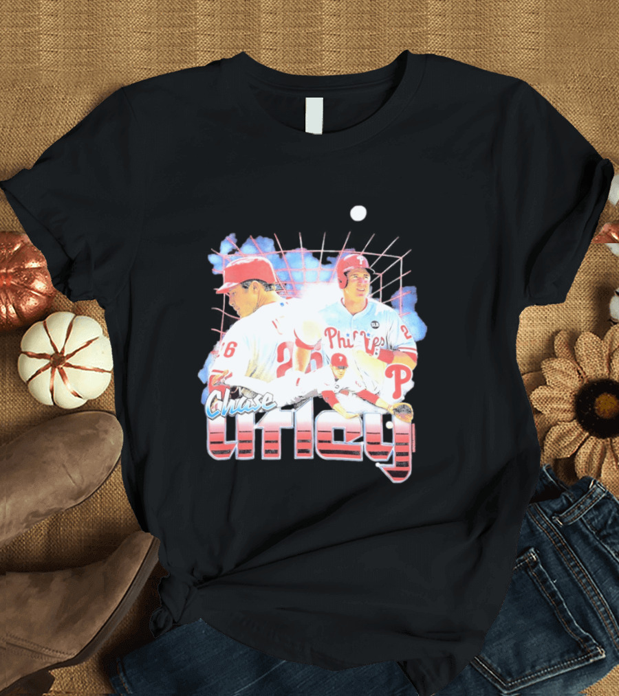 Chase Utley Philadelphia Phillies Baseball Icon 26 T-Shirt