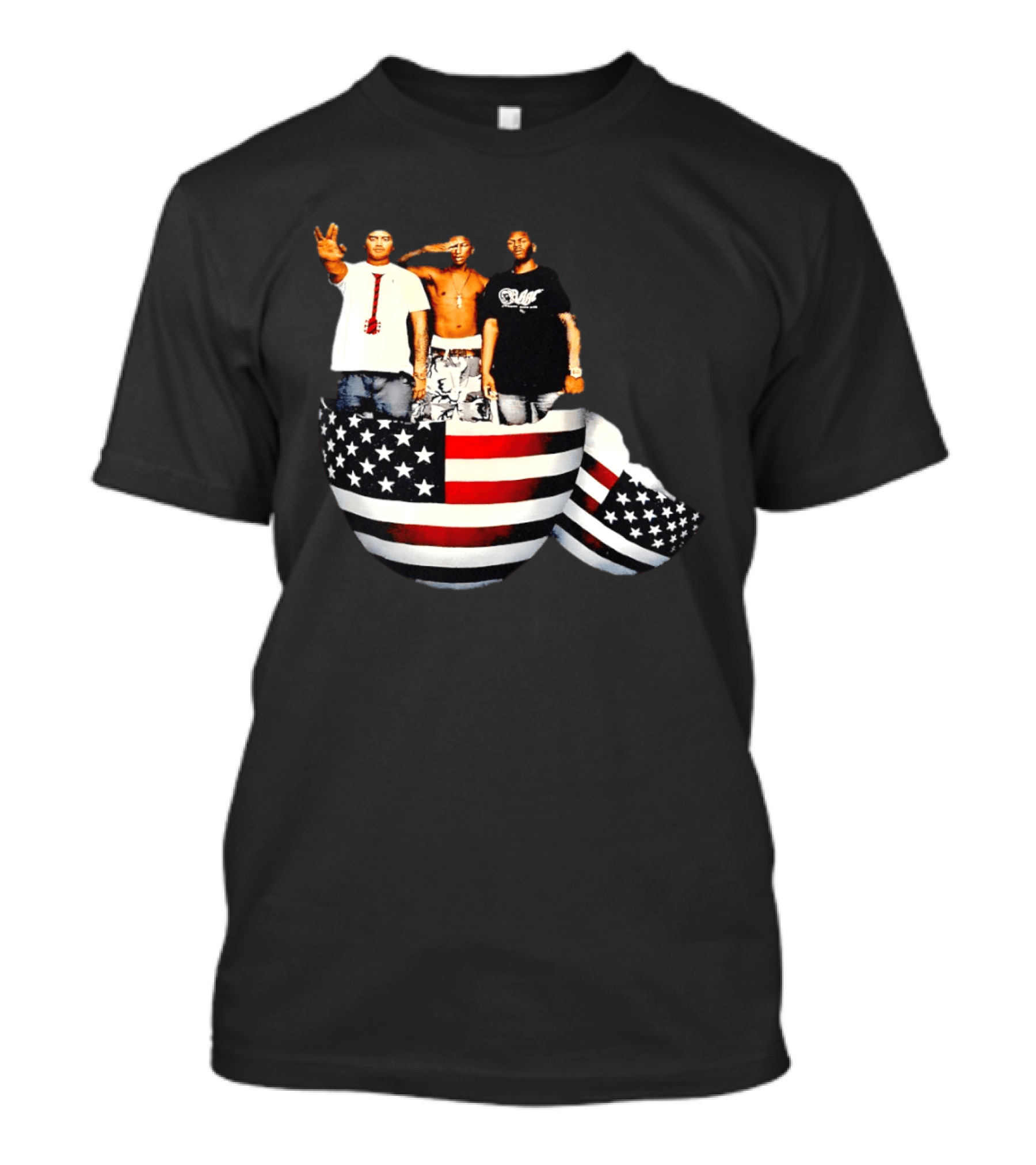 Pharrell Williams Chad Hugo Shae Haley USA Flag Egg Superimposed Image T-Shirt