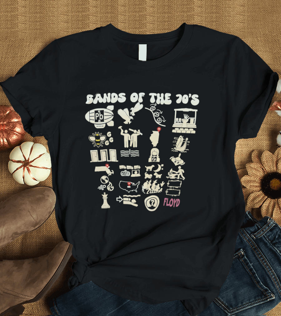 Bands Of The 70's Icons And Floyd T-Shirt