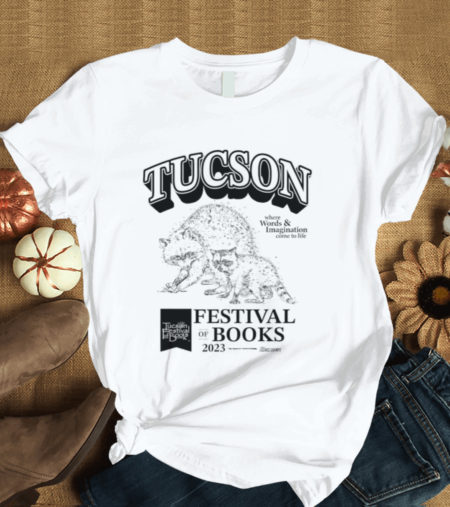 Tucson Festival Of Books Raccoon Viva Arizona T-Shirt