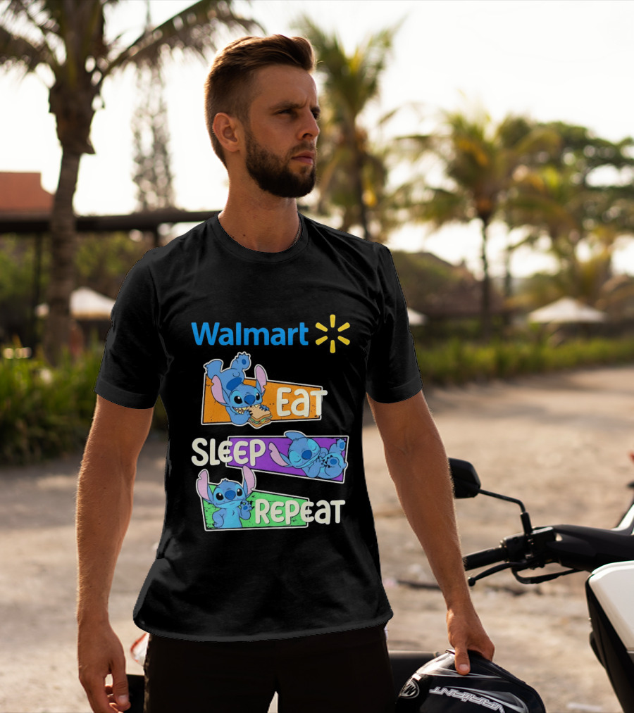 Walmart Stitch Eat Sleep Repeat T-Shirt