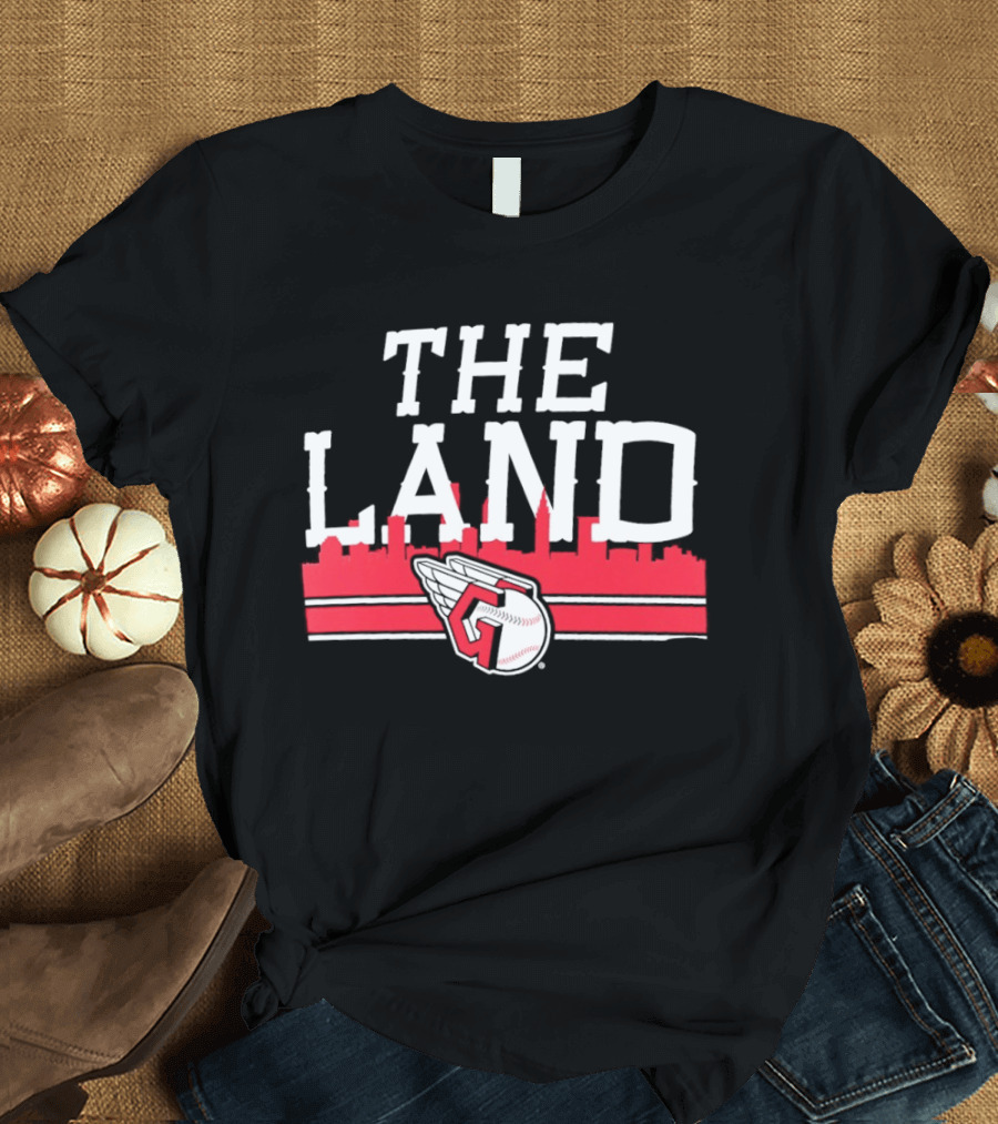 The Land Cleveland Guardians Baseball Skyline T-Shirt