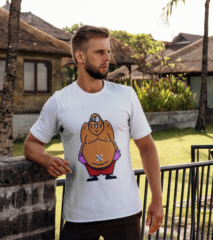 King Hippo Pixel Art From Mike Tyson's Punch Out!! NES Game T-Shirt