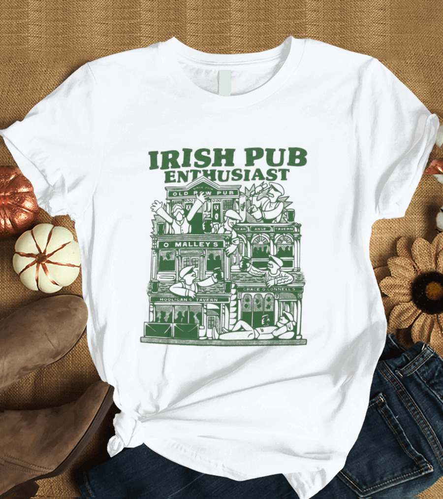 Irish Pub Enthusiast Traditional Architecture Menswear T-Shirt