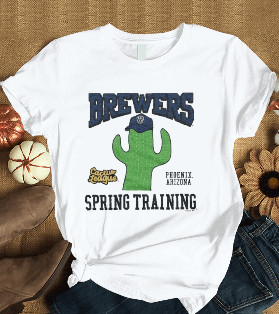 Milwaukee Brewers Cactus League Spring Training Phoenix Arizona Cactus Hat T-Shirt