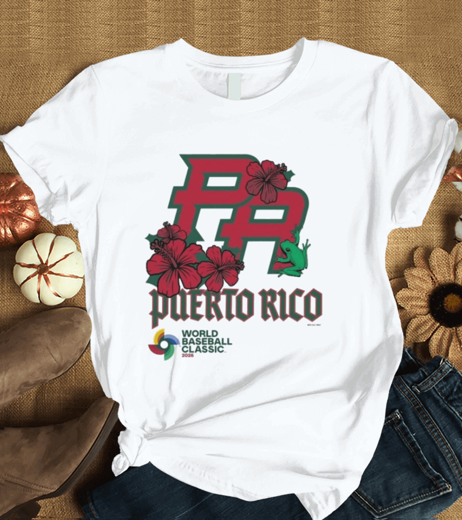 Puerto Rico 2026 World Baseball Classic Hibiscus Coqui T-Shirt