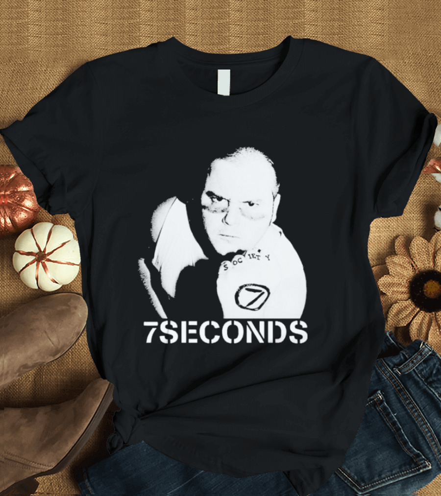 7 Seconds Society SBG White Text Fighter Pose T-Shirt