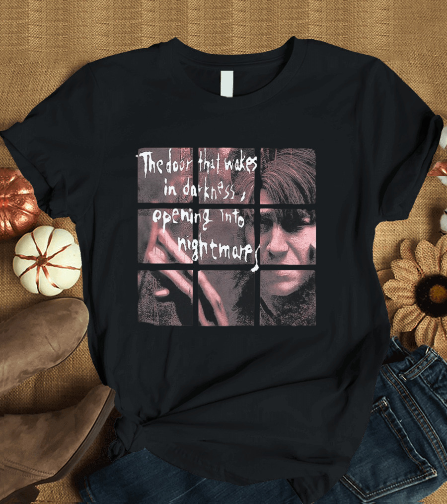 The Door That Wakes In Darkness Opening Into Nightmares Horror Montage T-Shirt