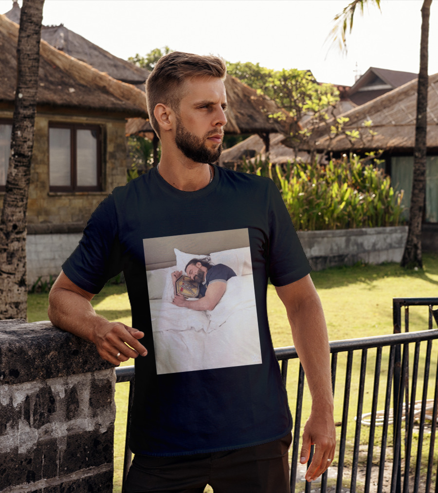 Drew McIntyre WWE Champion Sleeping Image T-Shirt