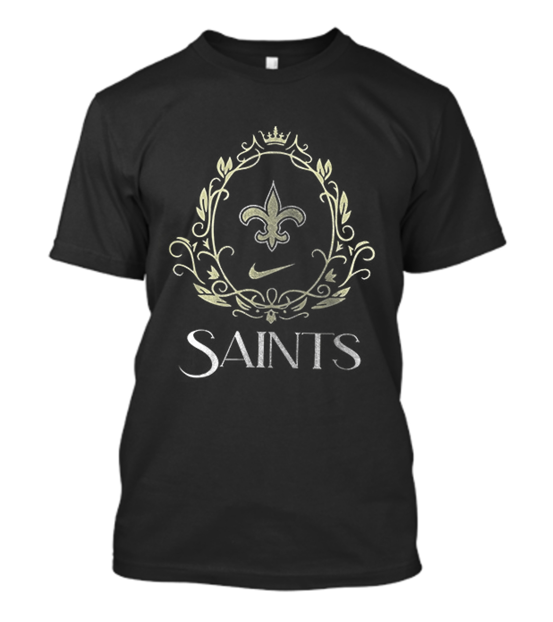 New Orleans Saints Bridgerton Social Club Spilling The Tea Bee Fleur De Lis Nike Crest T-Shirt