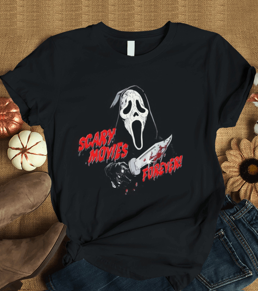 Ghostface Scary Movies Forever Knife Scream T-Shirt