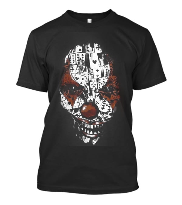 Joker Clown Mask Playing Cards Face T-Shirt