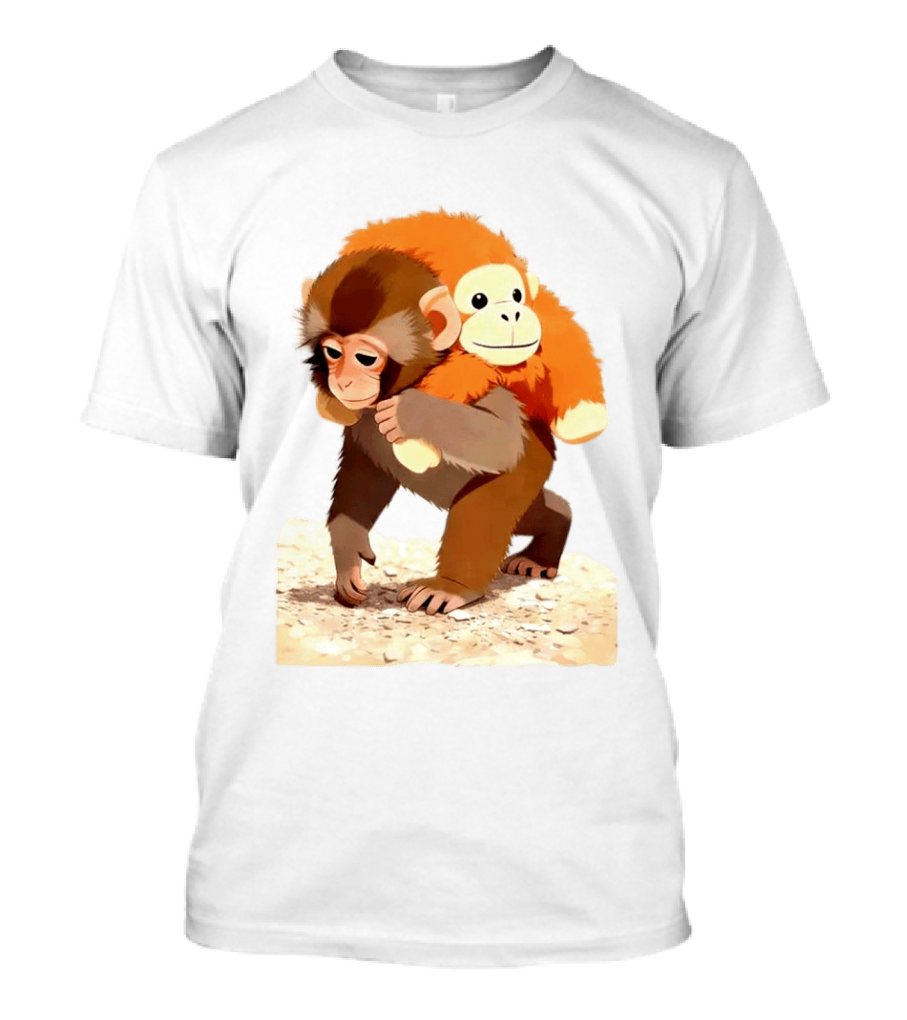 Save Punch Baby Monkey Plush Lonely Monkey Holding Toy T-Shirt