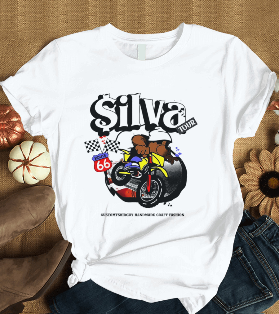 Silva Tour Motorbike Route Customtshirguy Handmade Craft Fashion T-Shirt