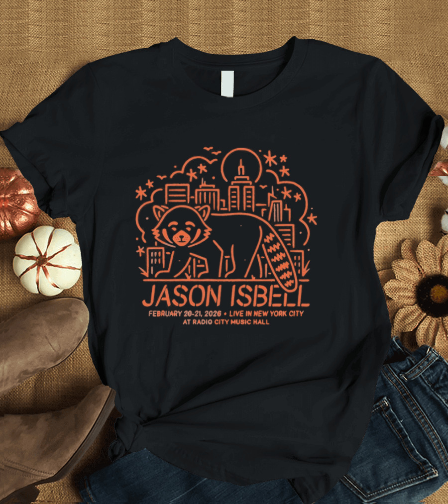 Jason Isbell February 20 21 2026 Beacon Theatre NYC Raccoon Skyline T-Shirt