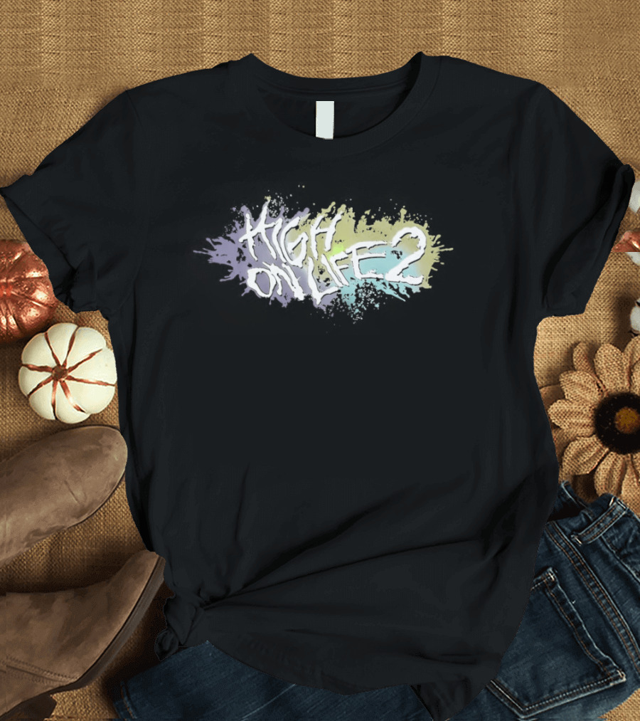 High On Life 2 Paint Splatter Pastel Abstract T-Shirt