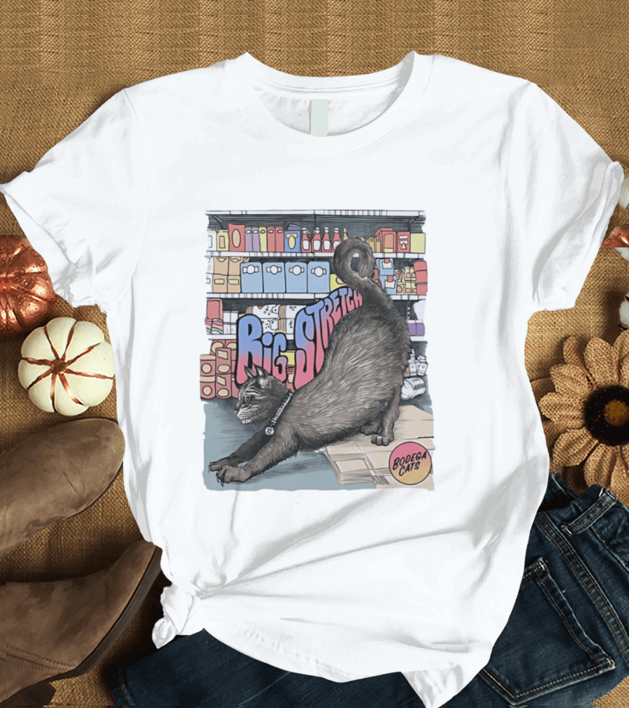 Big Stretch Bodega Cats Groceries Stack T-Shirt
