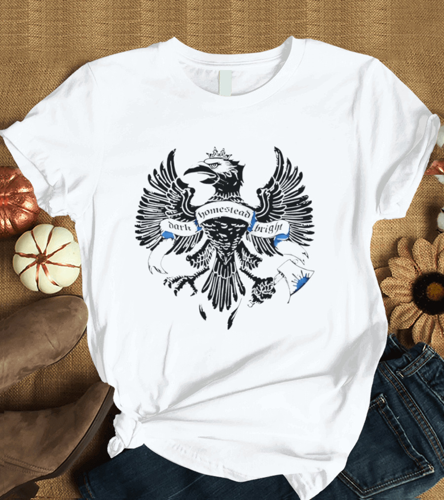 Dark Homestead Bright Eagle Crest Emblem Banner T-Shirt