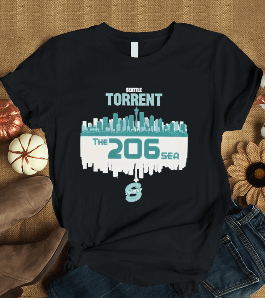 The 206 Sea Seattle Torrent Hockey City Skyline T-Shirt
