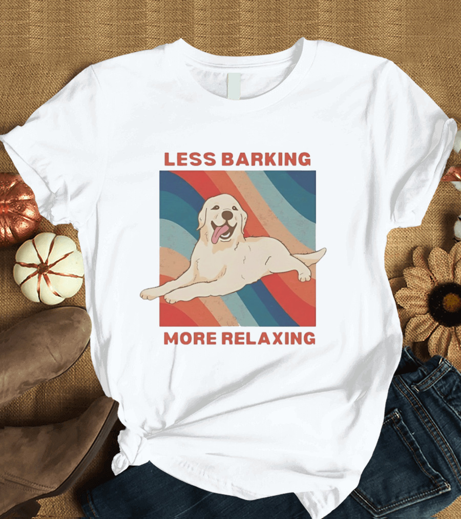 Less Barking More Relaxing Golden Retriever Retro Vibes T-Shirt