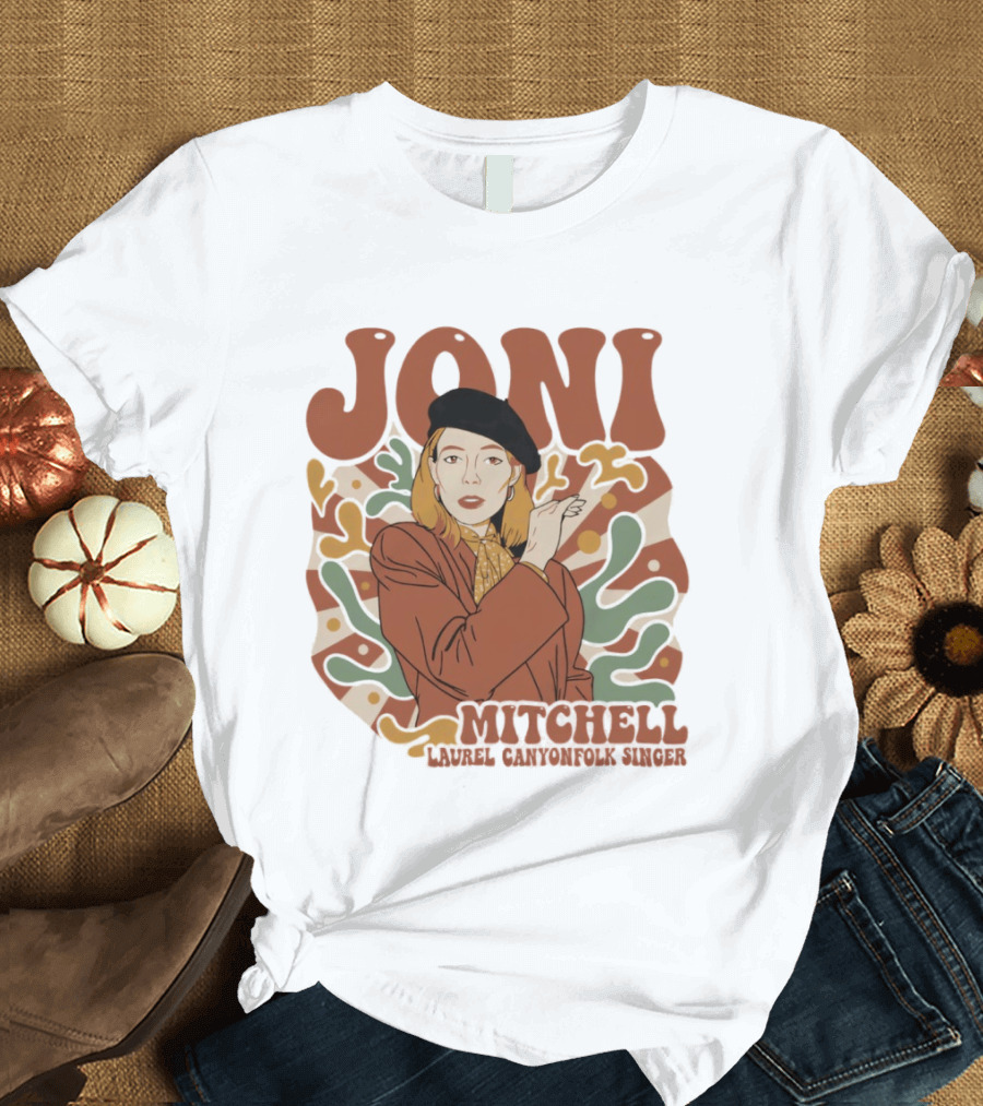 Joni Mitchell Laurel Canyon Folk Singer Iconic 70s T-Shirt