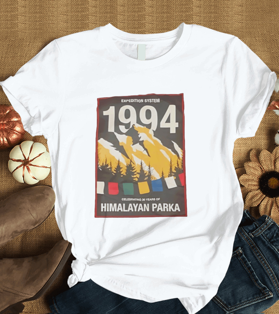 Expedition System 1994 Celebrating 30 Years Of Himalayan Parka Mountain Adventure T-Shirt