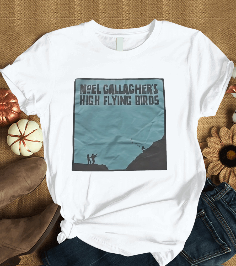 Noel Gallagher's High Flying Birds Album Cover Silhouette Cliff Scene T-Shirt