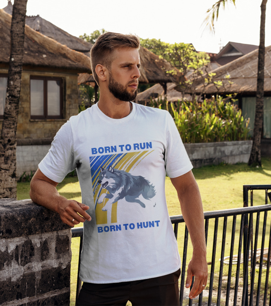 Born To Run Born To Hunt Wolf T-Shirt
