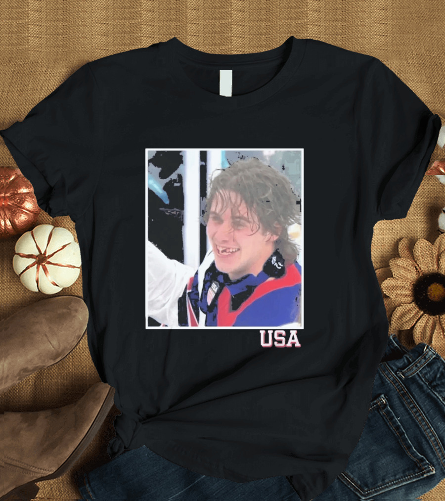 USA Hockey Jack Hughes Overtime Winner Celebration Moment T-Shirt
