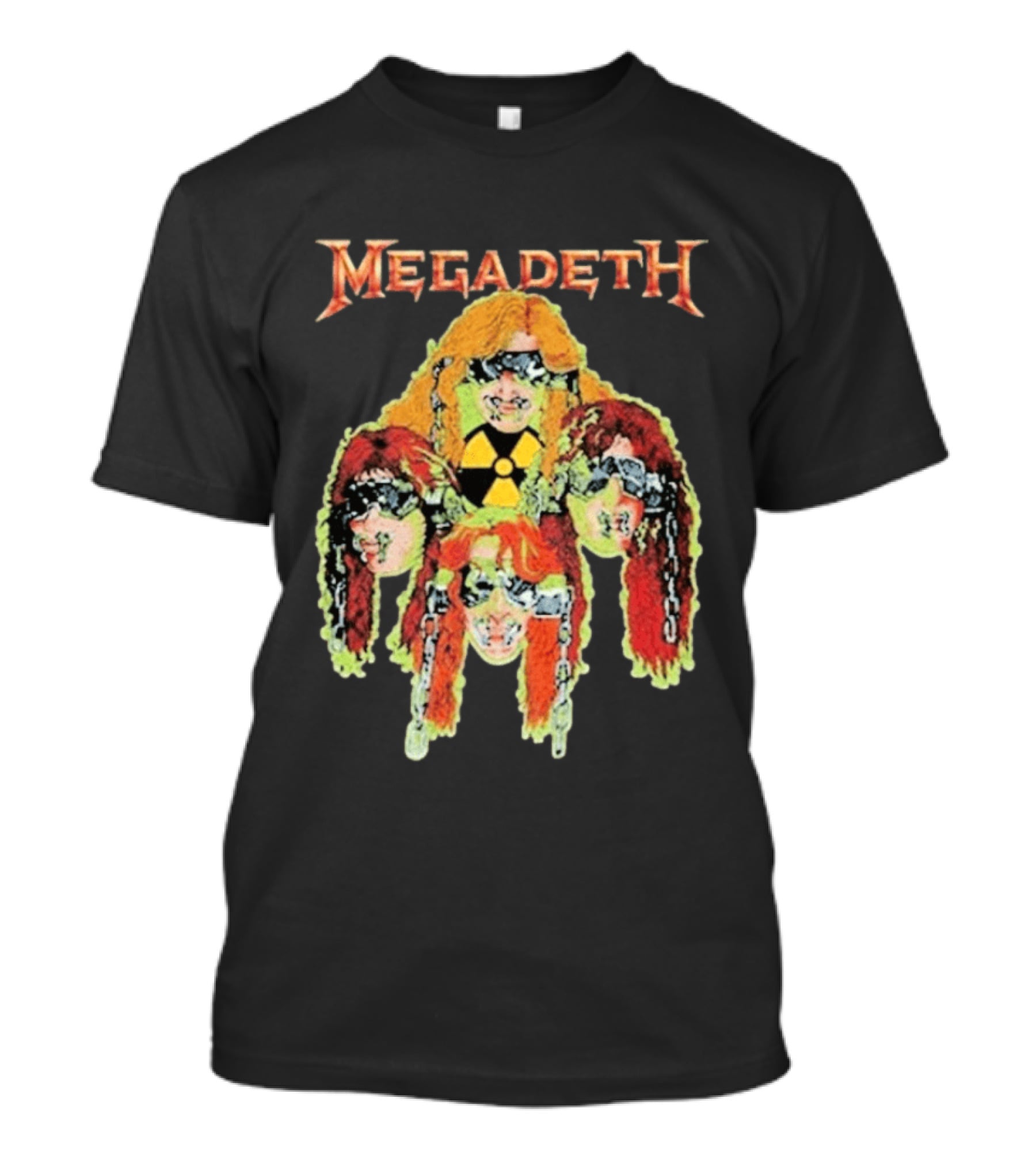 Megadeth Nuclear Glow Radiation Symbol Heads Chains T-Shirt