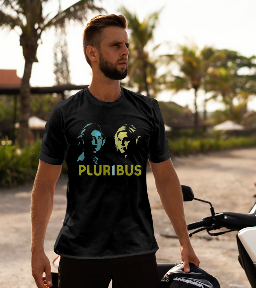 Pluribus Carol Sturka Zosia Dual Portrait In Blue And Yellow T-Shirt