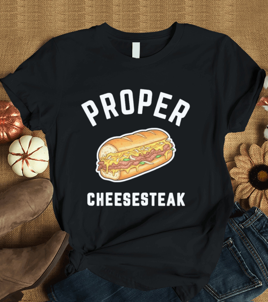Proper Cheesesteak Sandwich Illustration With Cheese And Onions T-Shirt