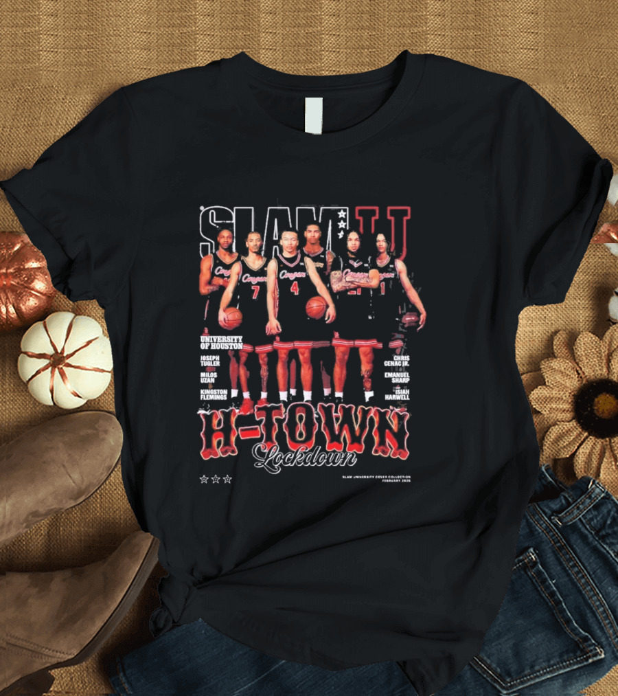 SLAM U 20 Houston Cougars H Town Lockdown Basketball Team T-Shirt