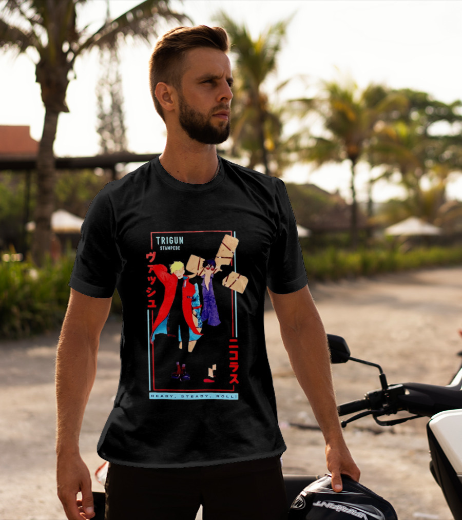 Trigun Stampede Vash And Nicholas Ready Steady Roll T-Shirt