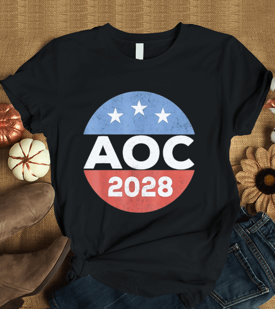 AOC 2028 Campaign Stars Political Election T-Shirt