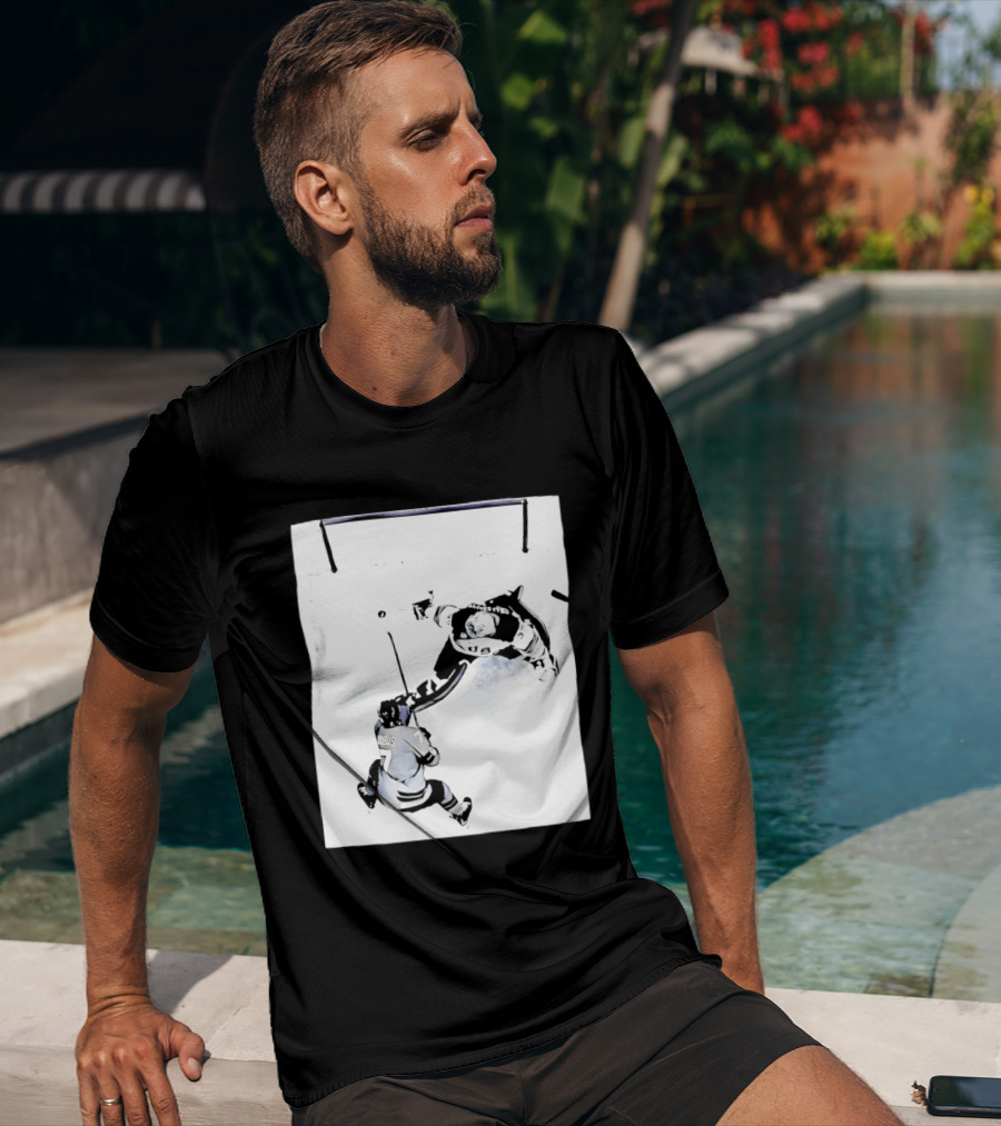 Connor Hellebuyck USA Olympic Gold Medal Win Hockey Action T-Shirt