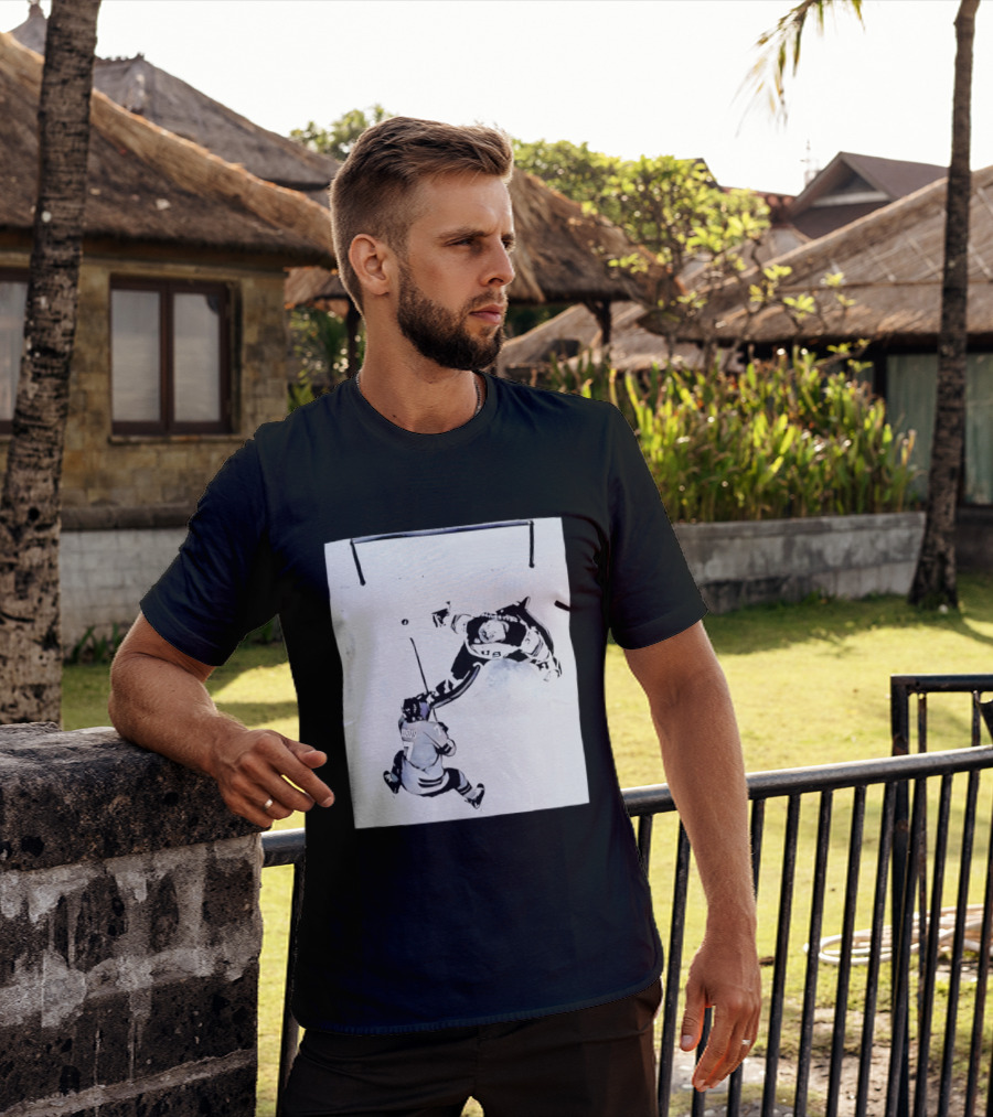Connor Hellebuyck USA Olympic Gold Medal Win Hockey Action T-Shirt