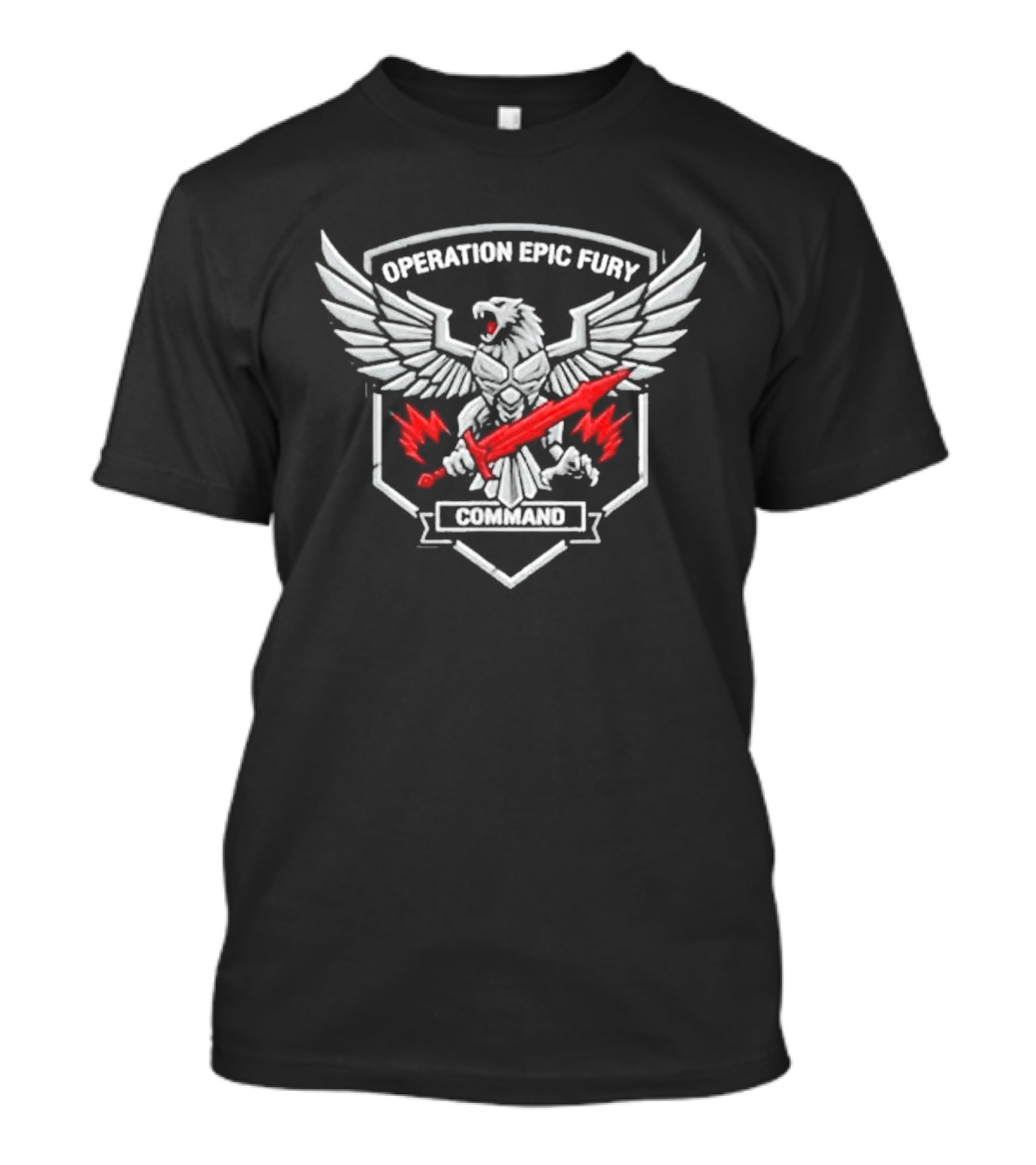 Operation Epic Fury Military Patriotic Soaring Eagle Sword T-Shirt