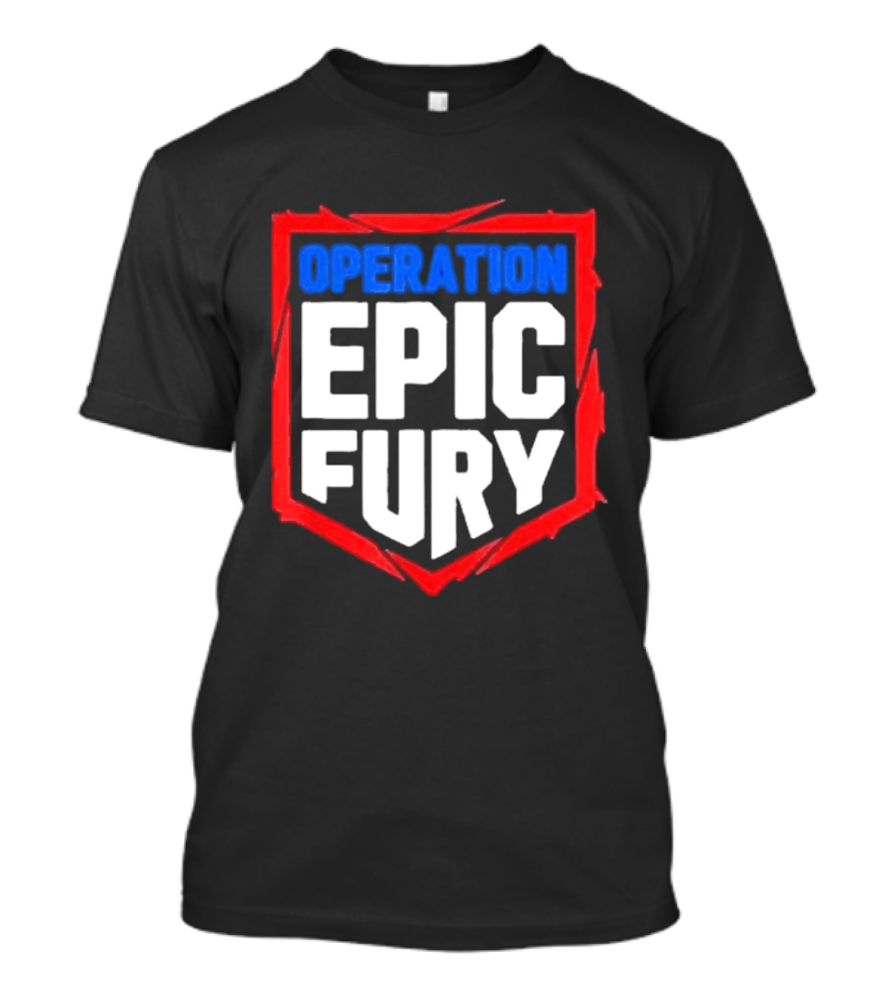 Operation Epic Fury Bold Patriotic Text Shield T-Shirt