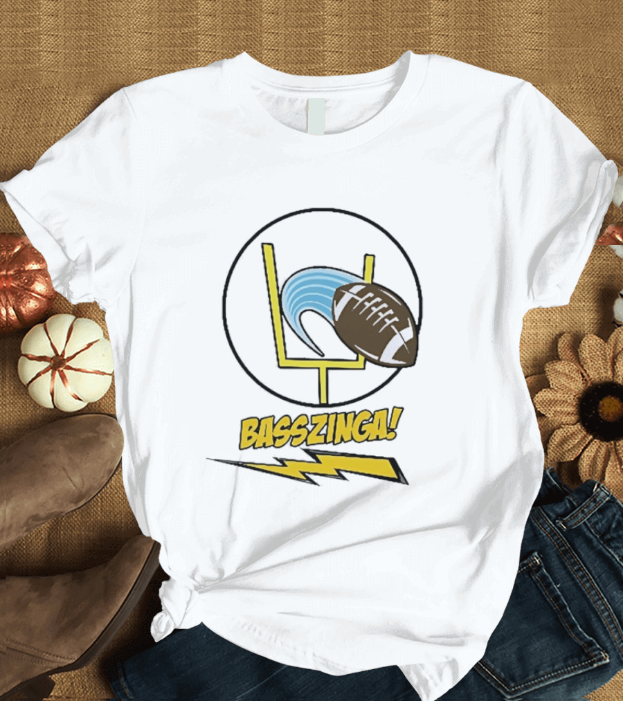 Basszinga Football Wave Goalpost Lightning T-Shirt