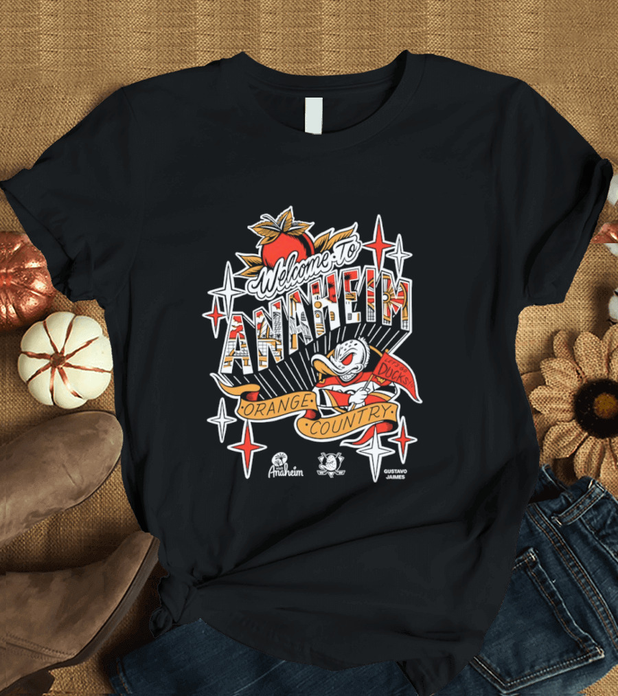 Welcome To Anaheim Ducks Orange County Disney Collaboration T-Shirt